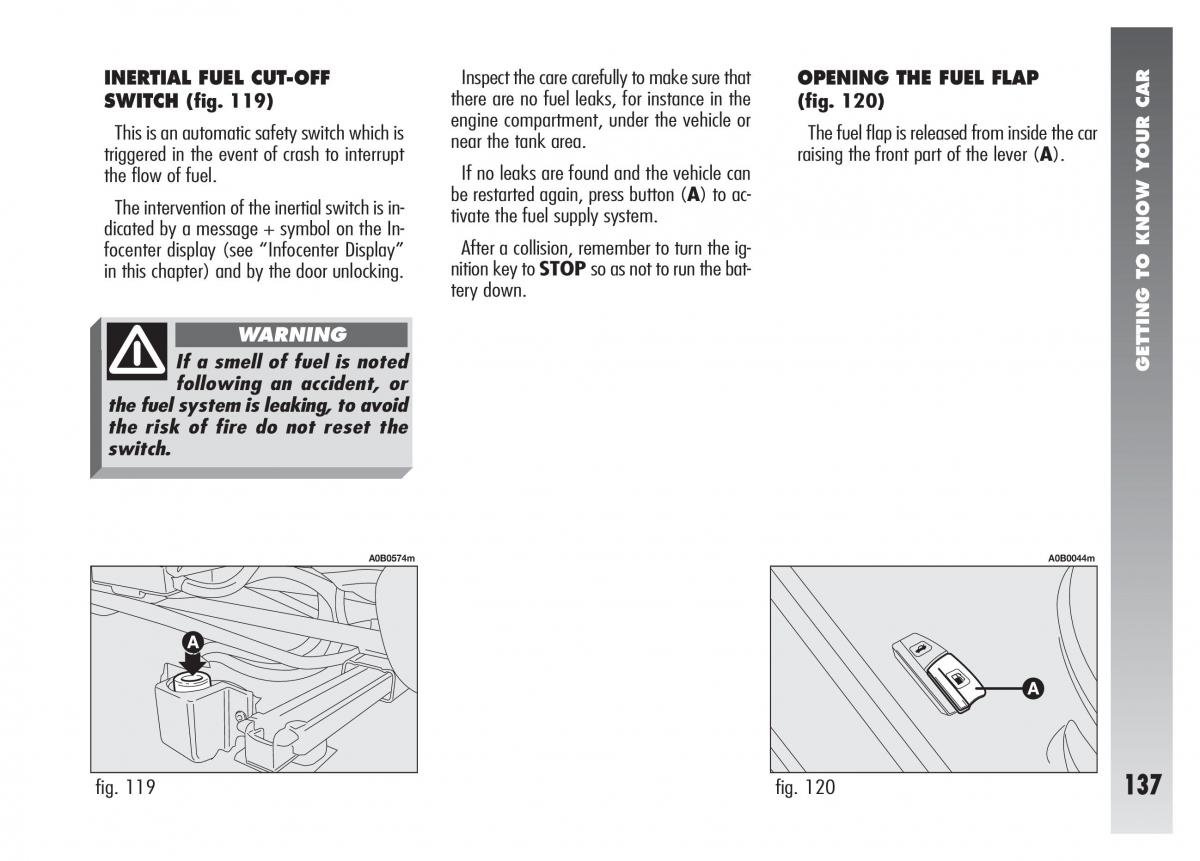 Alfa Romeo 156 owners manual / page 138