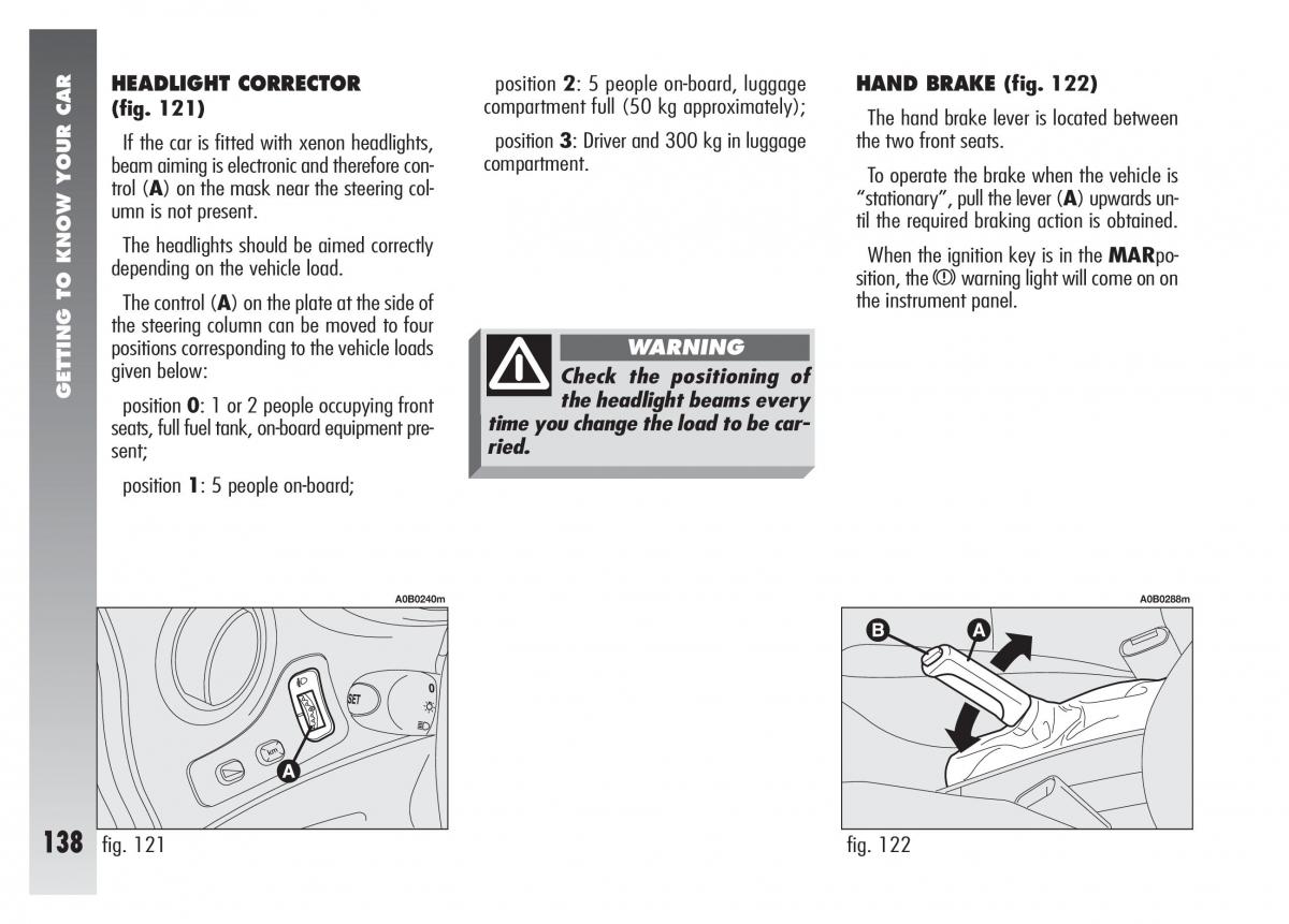 Alfa Romeo 156 owners manual / page 139