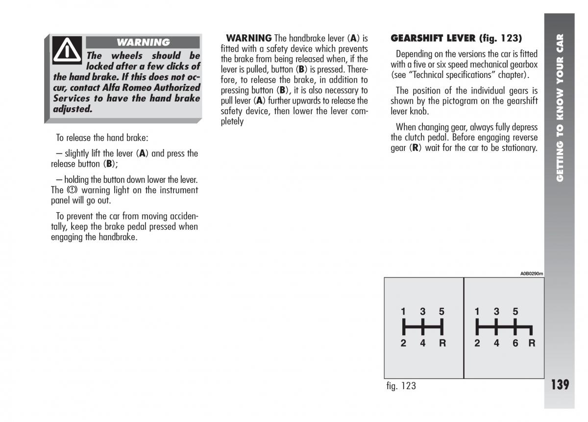 Alfa Romeo 156 owners manual / page 140