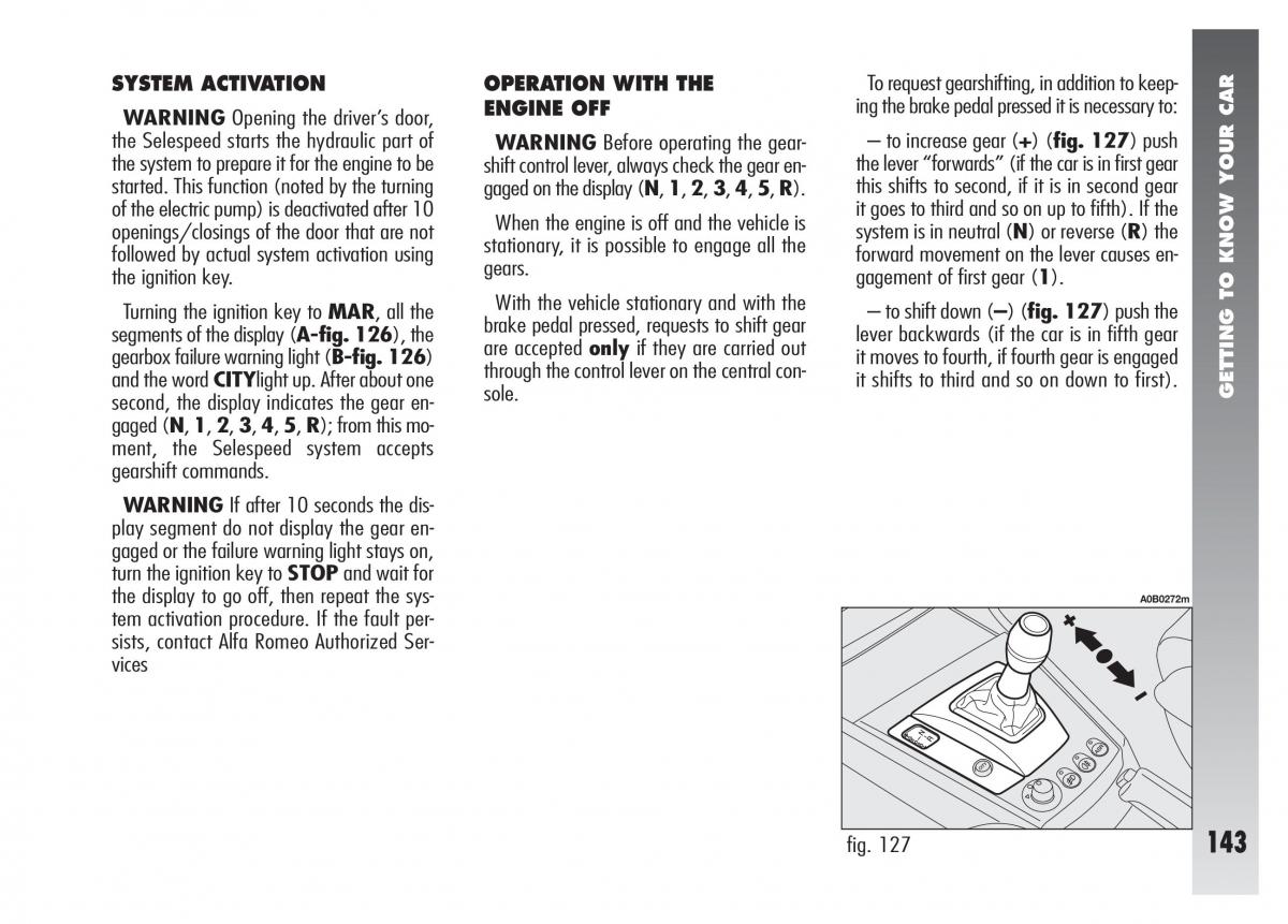 Alfa Romeo 156 owners manual / page 144