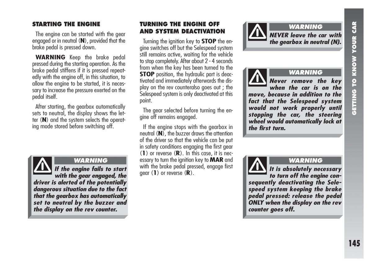 Alfa Romeo 156 owners manual / page 146