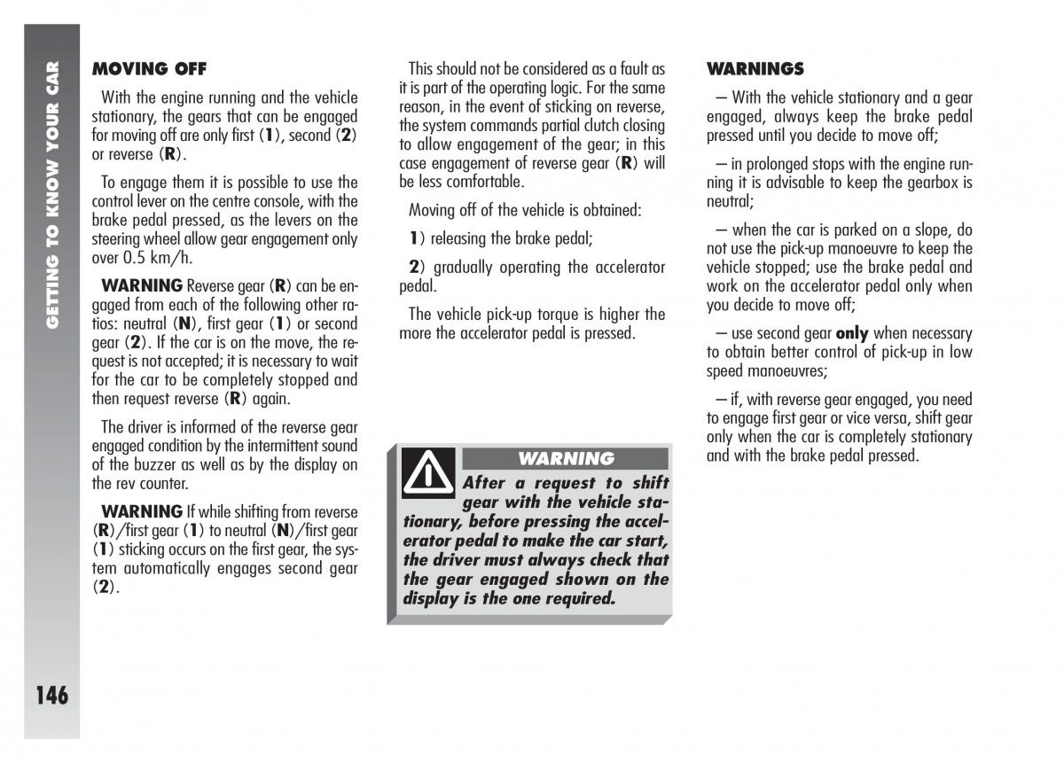 Alfa Romeo 156 owners manual / page 147