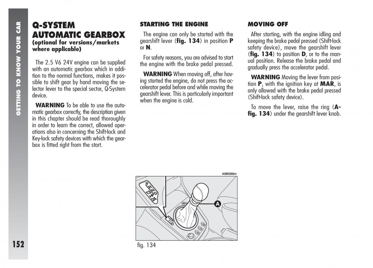 Alfa Romeo 156 owners manual / page 153