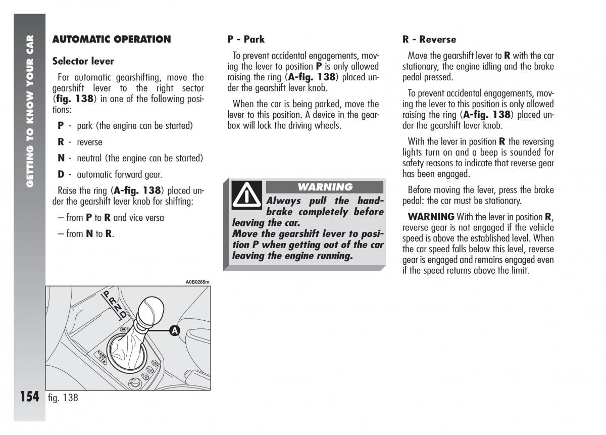 Alfa Romeo 156 owners manual / page 155