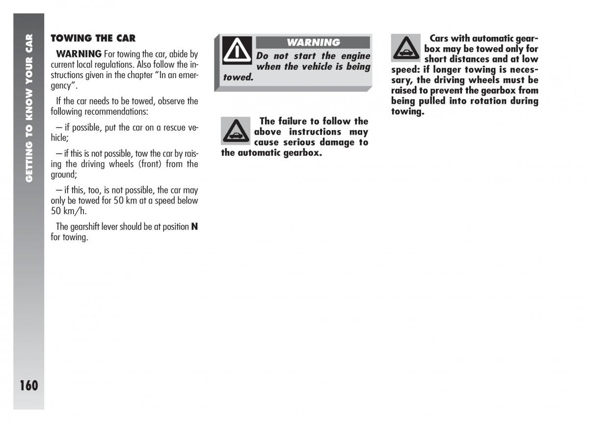 Alfa Romeo 156 owners manual / page 161