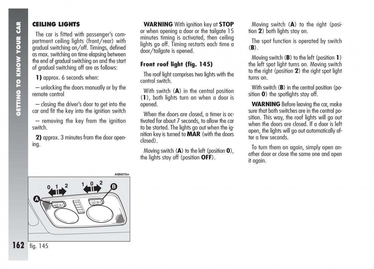 Alfa Romeo 156 owners manual / page 163