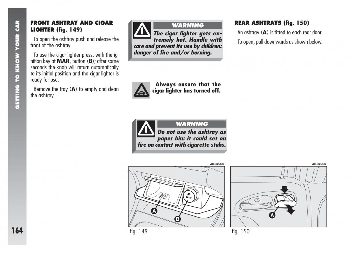 Alfa Romeo 156 owners manual / page 165