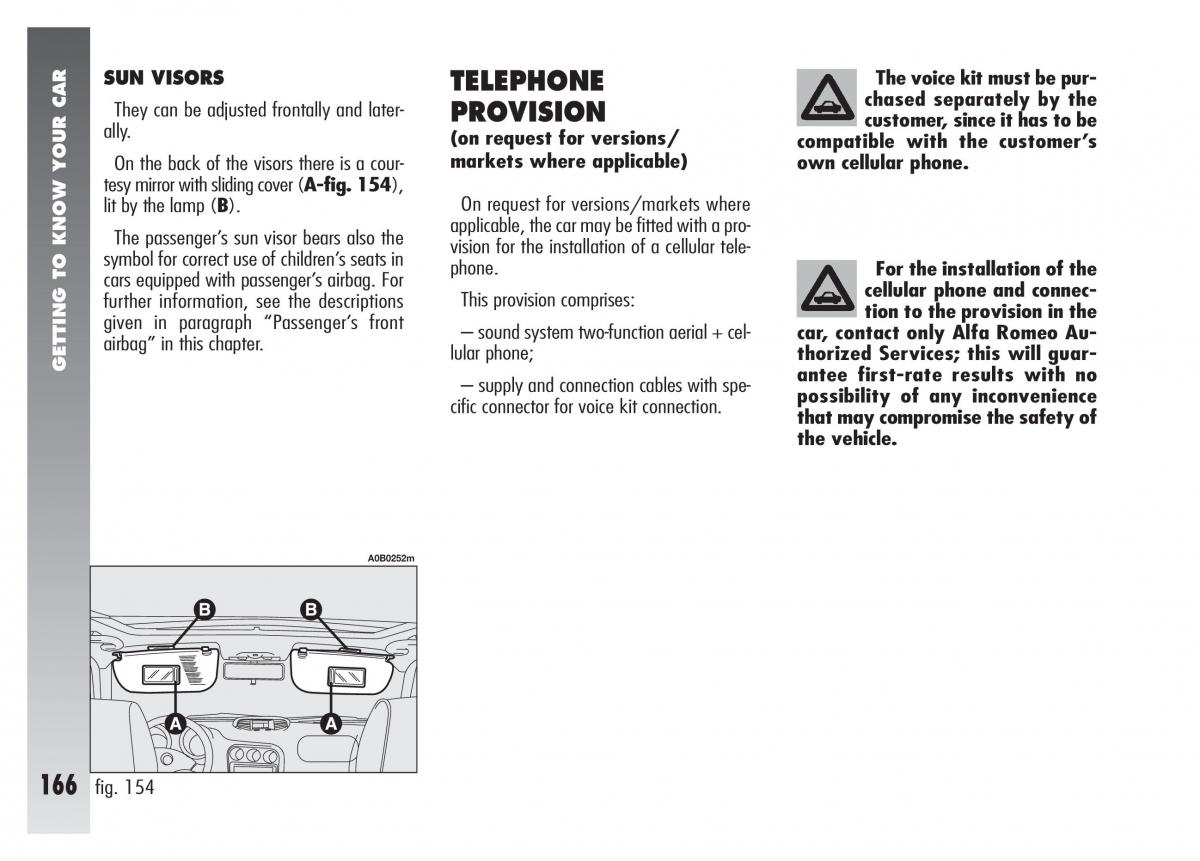 Alfa Romeo 156 owners manual / page 167