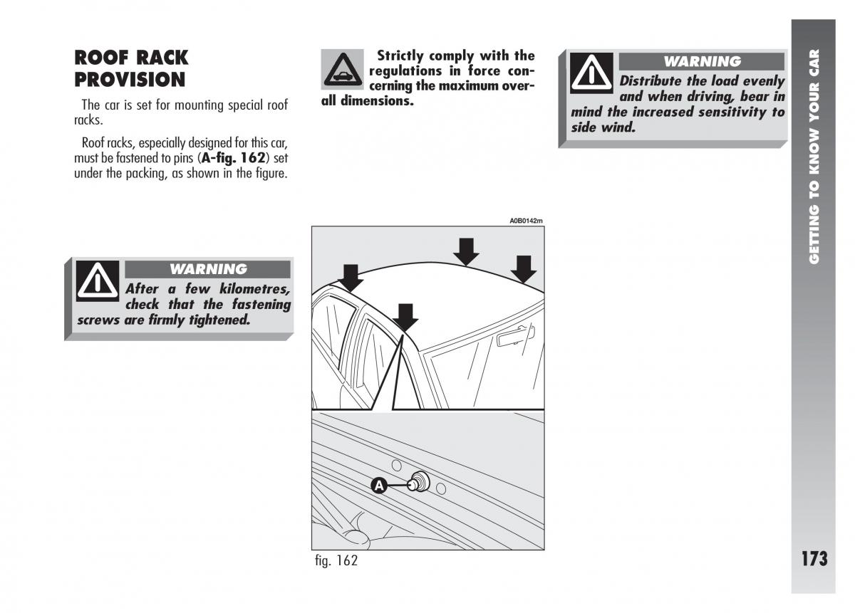 Alfa Romeo 156 owners manual / page 174