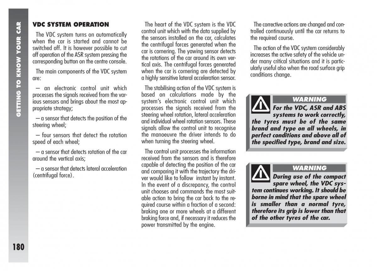 Alfa Romeo 156 owners manual / page 181