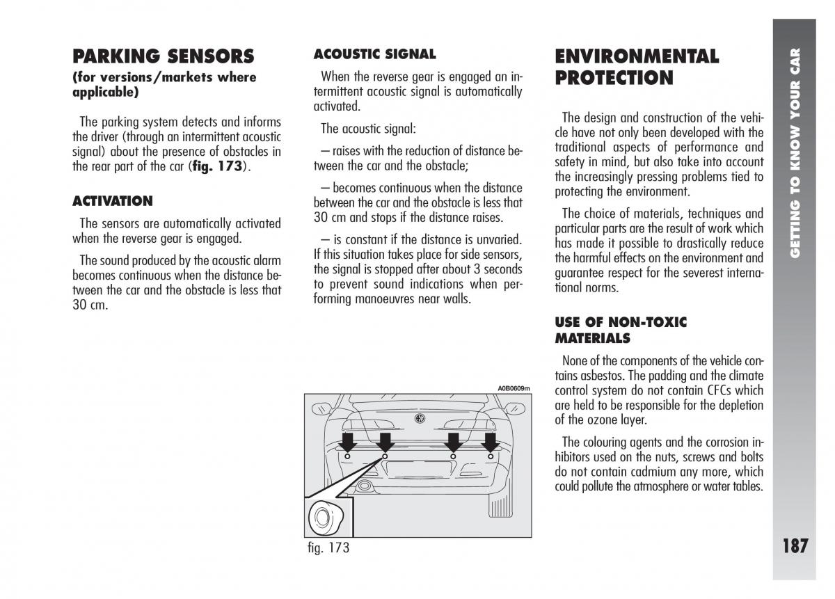 Alfa Romeo 156 owners manual / page 188