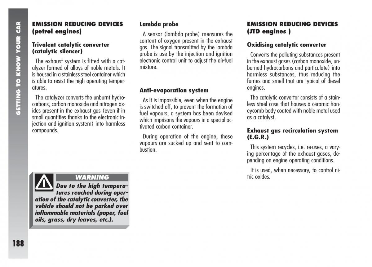 Alfa Romeo 156 owners manual / page 189