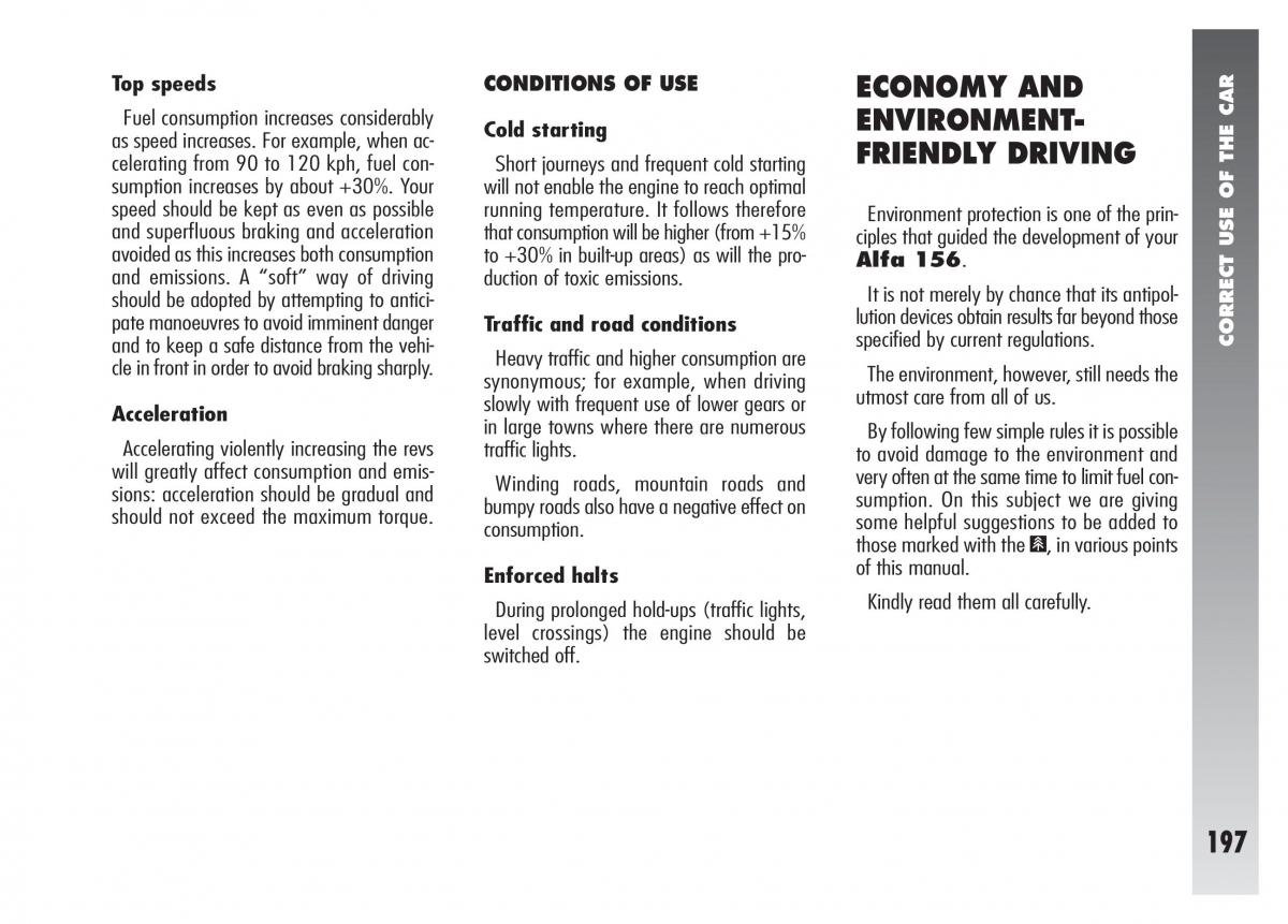 Alfa Romeo 156 owners manual / page 198