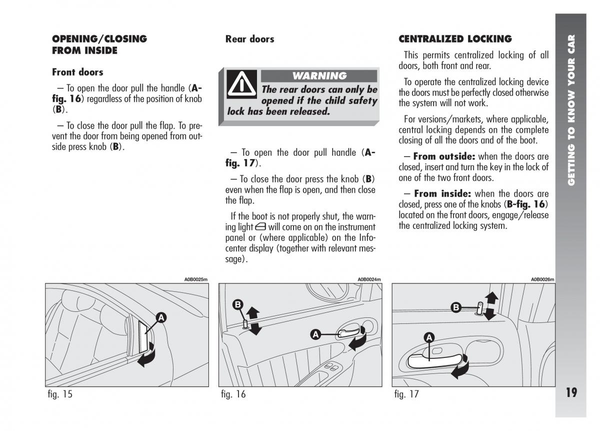 Alfa Romeo 156 owners manual / page 20