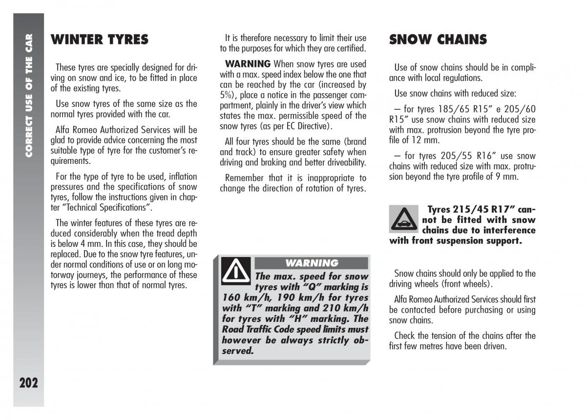 Alfa Romeo 156 owners manual / page 203