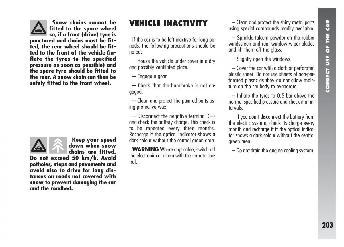 Alfa Romeo 156 owners manual / page 204