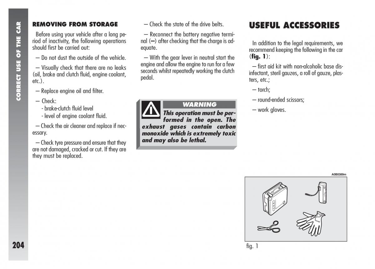 Alfa Romeo 156 owners manual / page 205