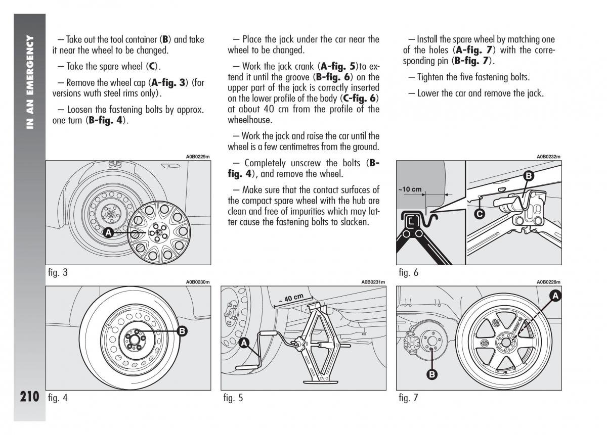 Alfa Romeo 156 owners manual / page 211