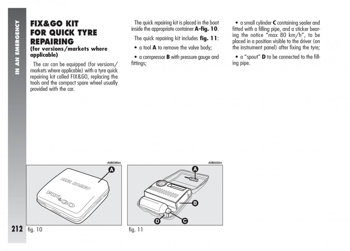 Alfa Romeo 156 owners manual / page 213