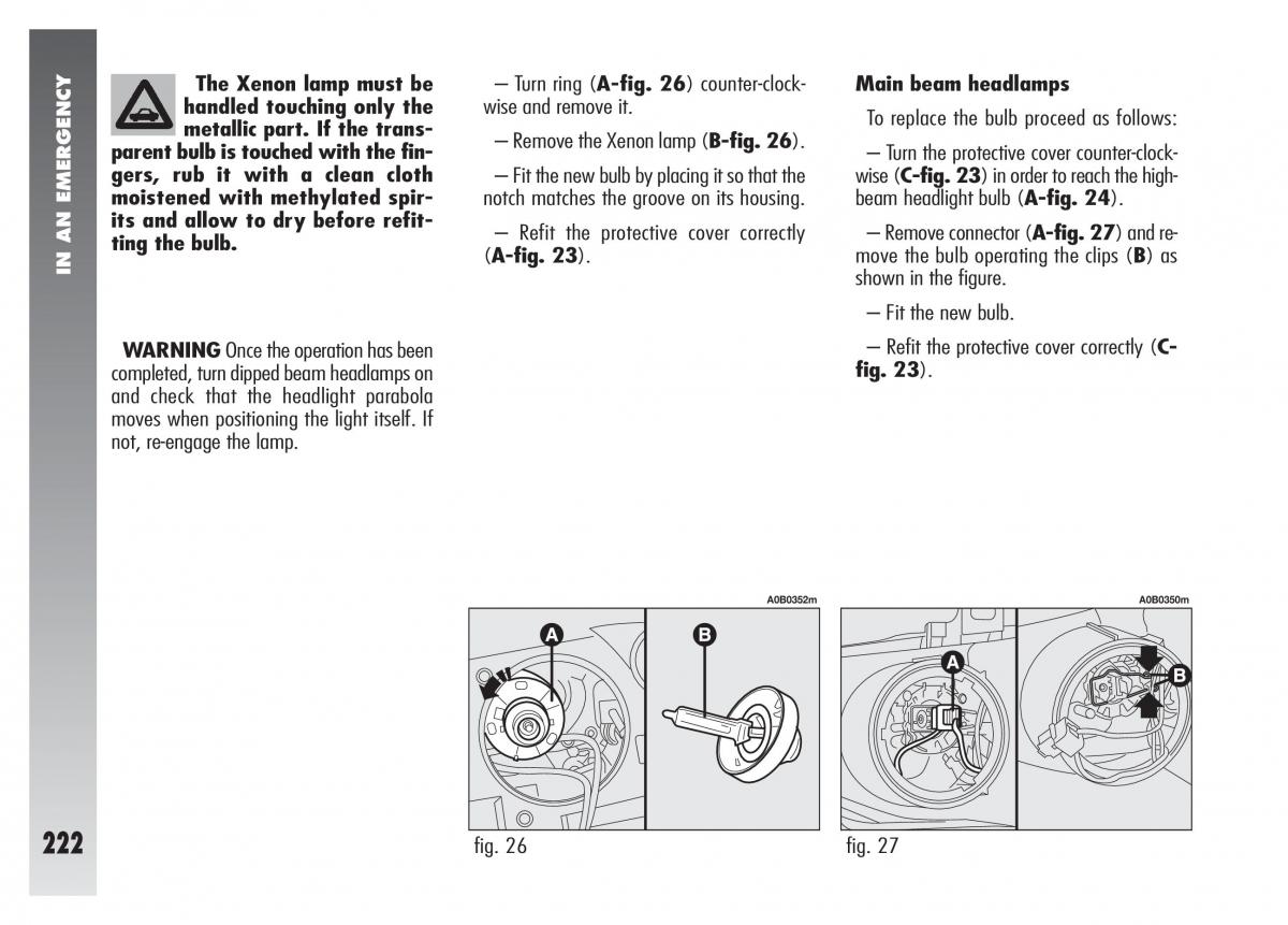 Alfa Romeo 156 owners manual / page 223