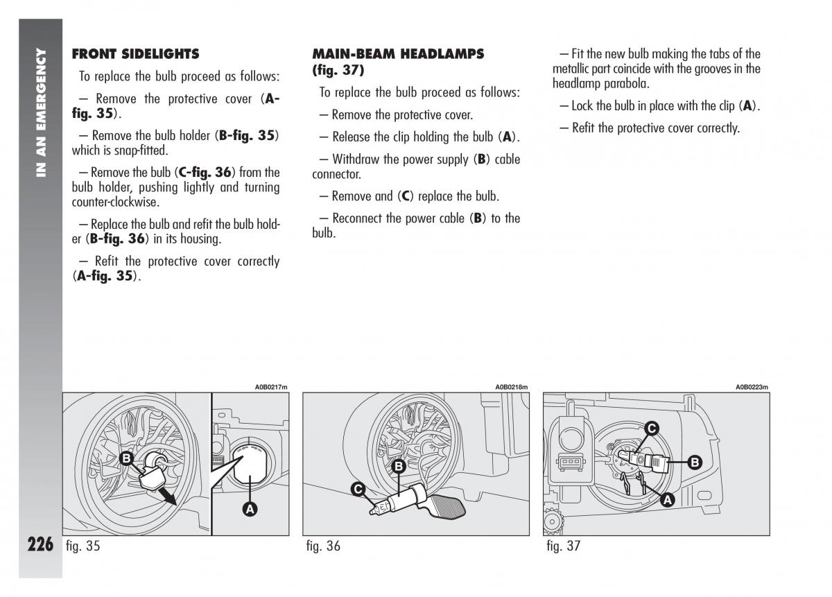 Alfa Romeo 156 owners manual / page 227