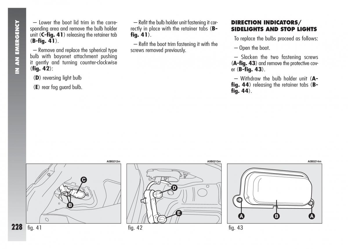 Alfa Romeo 156 owners manual / page 229