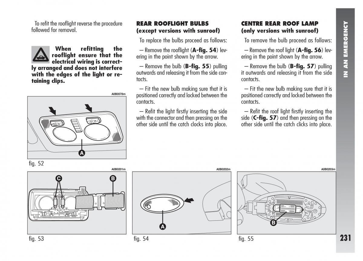 Alfa Romeo 156 owners manual / page 232