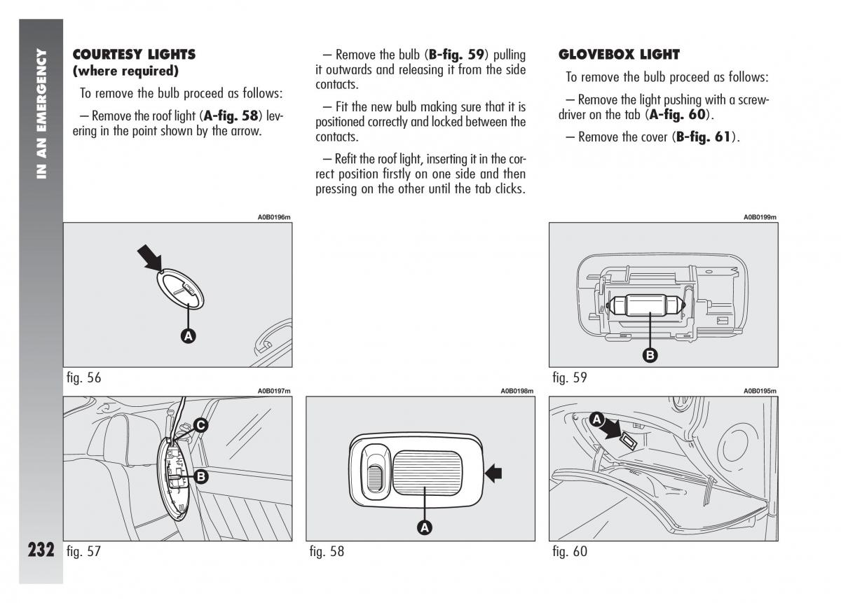 Alfa Romeo 156 owners manual / page 233