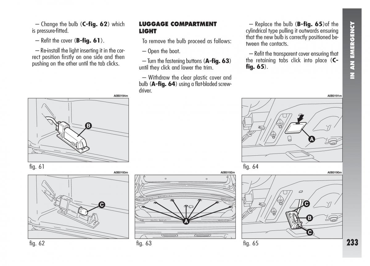 Alfa Romeo 156 owners manual / page 234