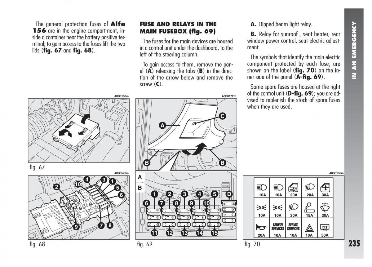 Alfa Romeo 156 owners manual / page 236