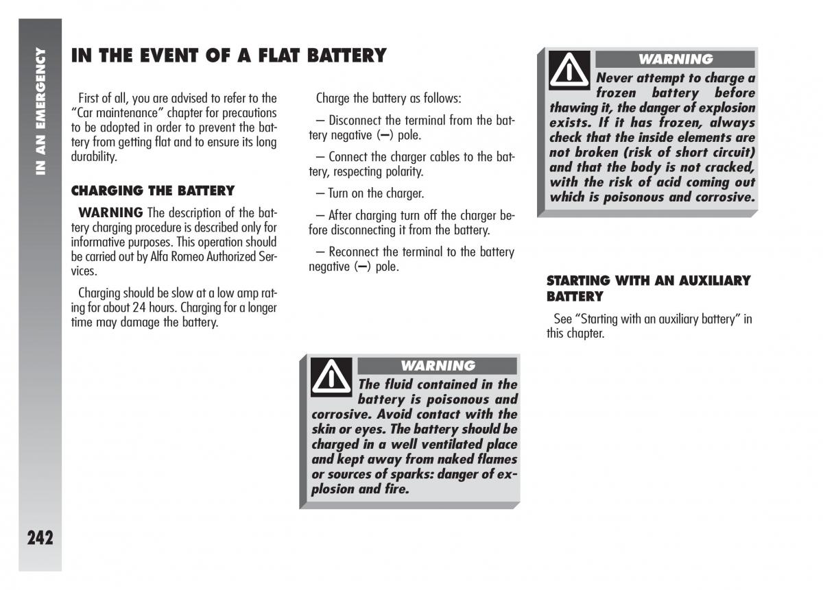 Alfa Romeo 156 owners manual / page 243