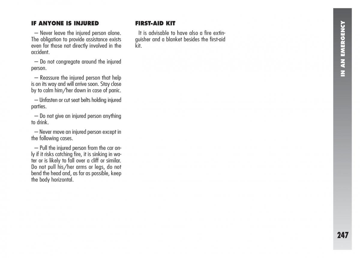 Alfa Romeo 156 owners manual / page 248