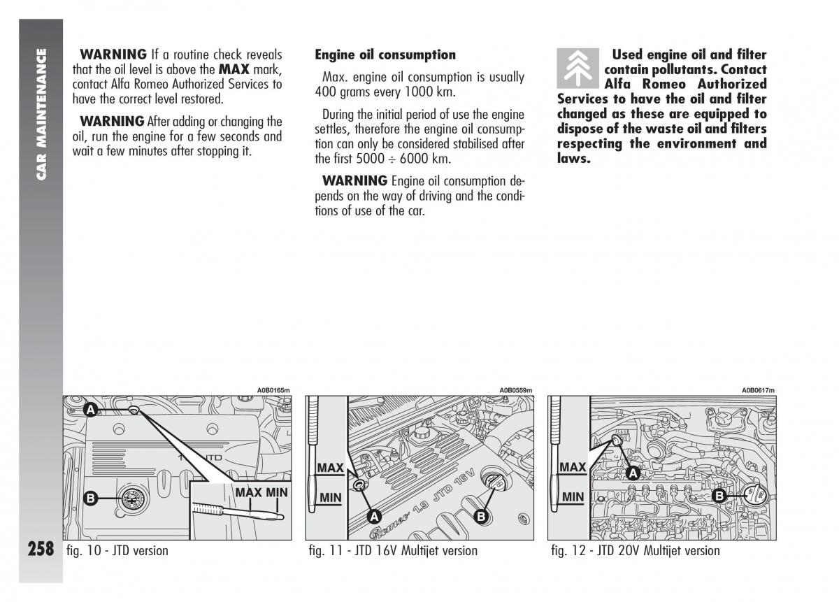 Alfa Romeo 156 owners manual / page 259