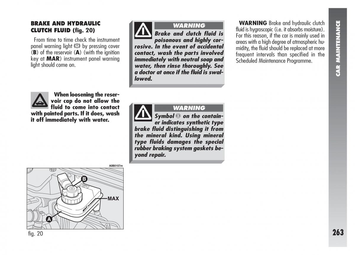 Alfa Romeo 156 owners manual / page 264