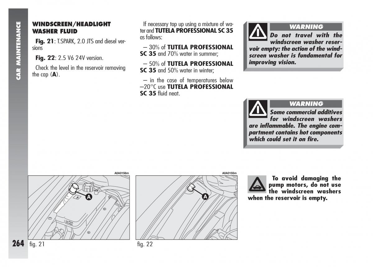 Alfa Romeo 156 owners manual / page 265