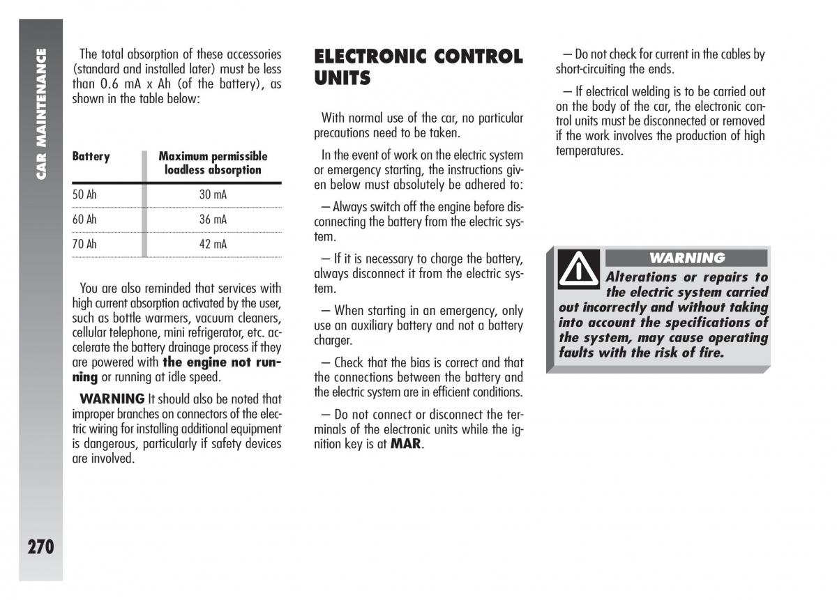 Alfa Romeo 156 owners manual / page 271