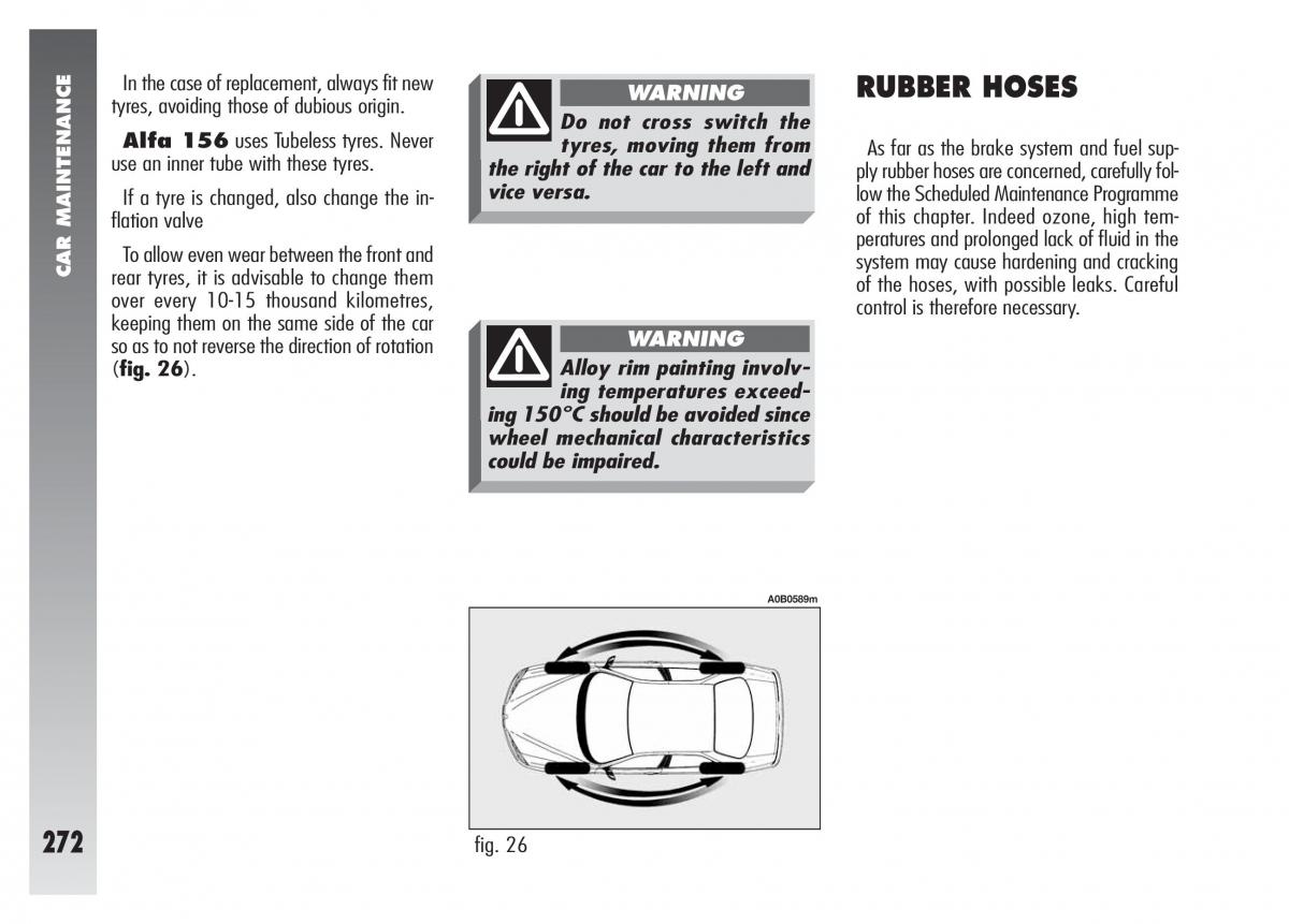 Alfa Romeo 156 owners manual / page 273