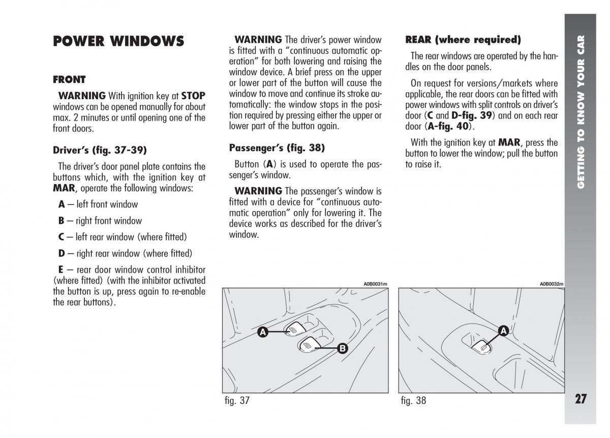 Alfa Romeo 156 owners manual / page 28