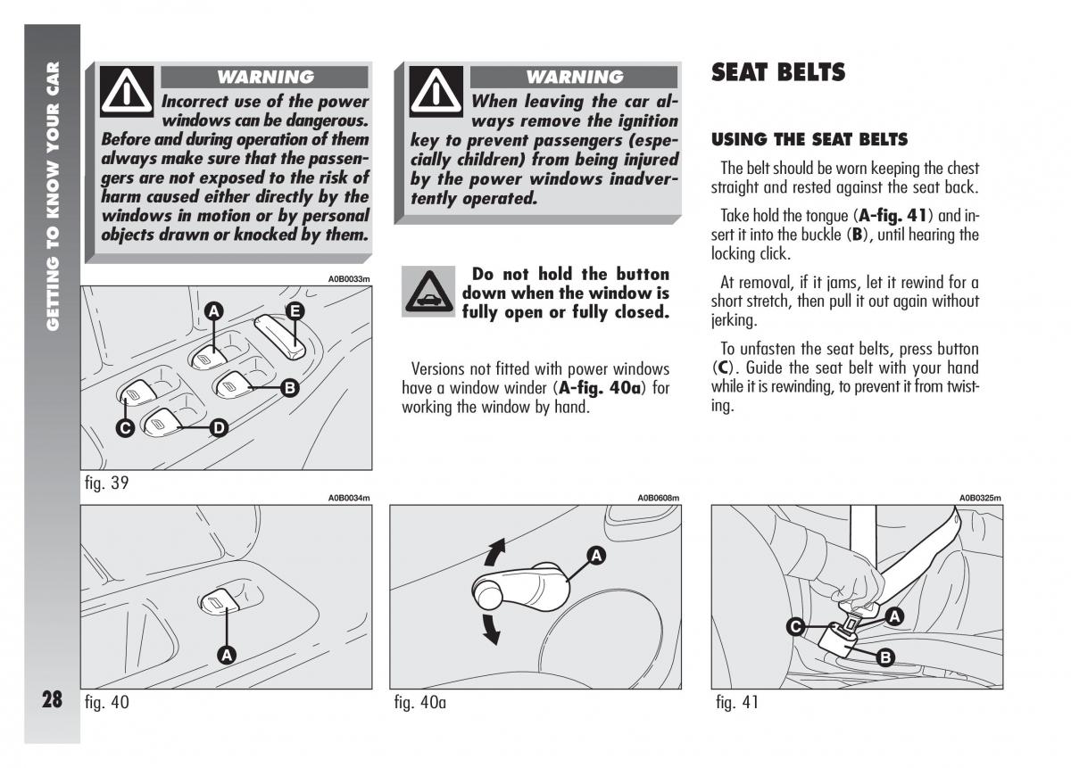 Alfa Romeo 156 owners manual / page 29