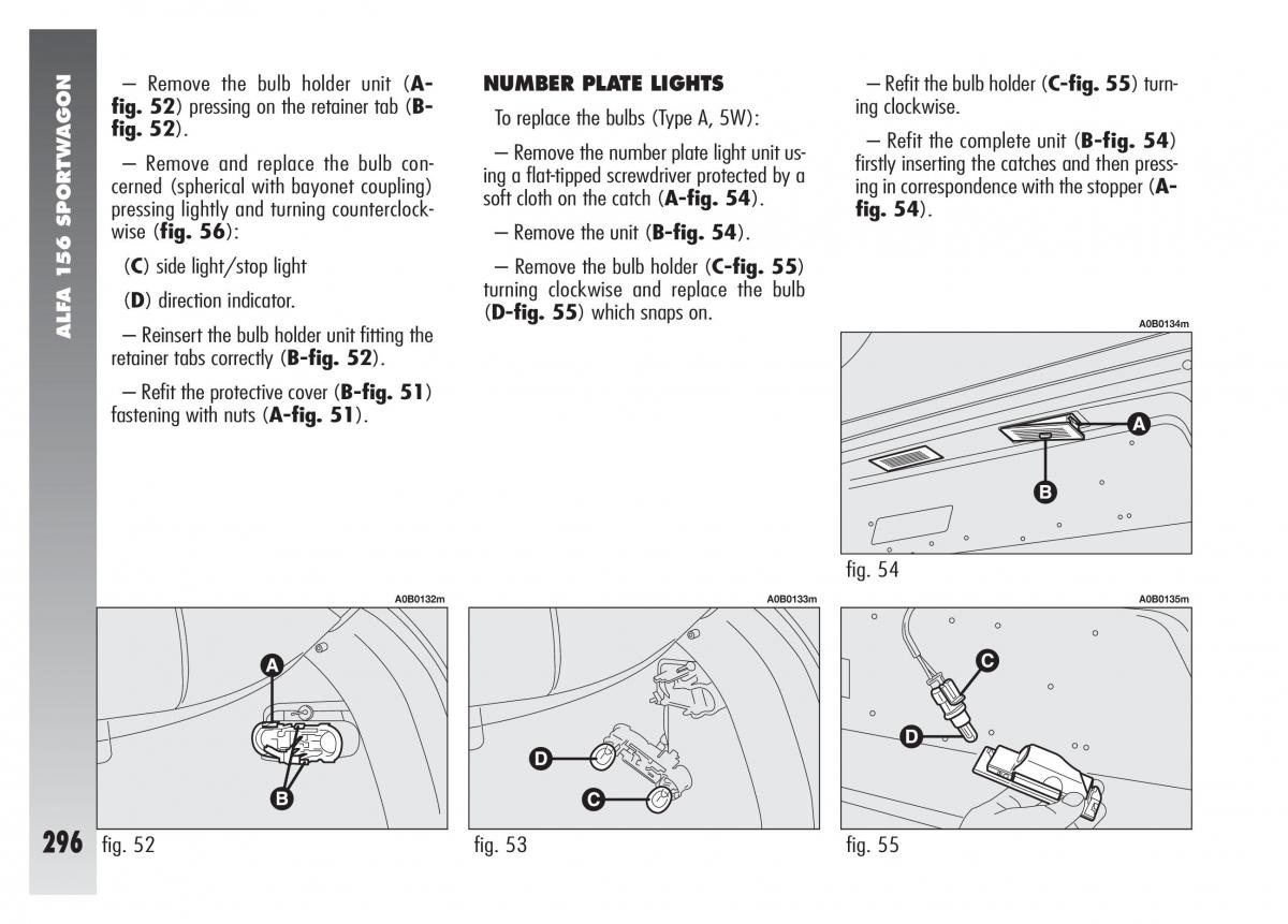 Alfa Romeo 156 owners manual / page 297