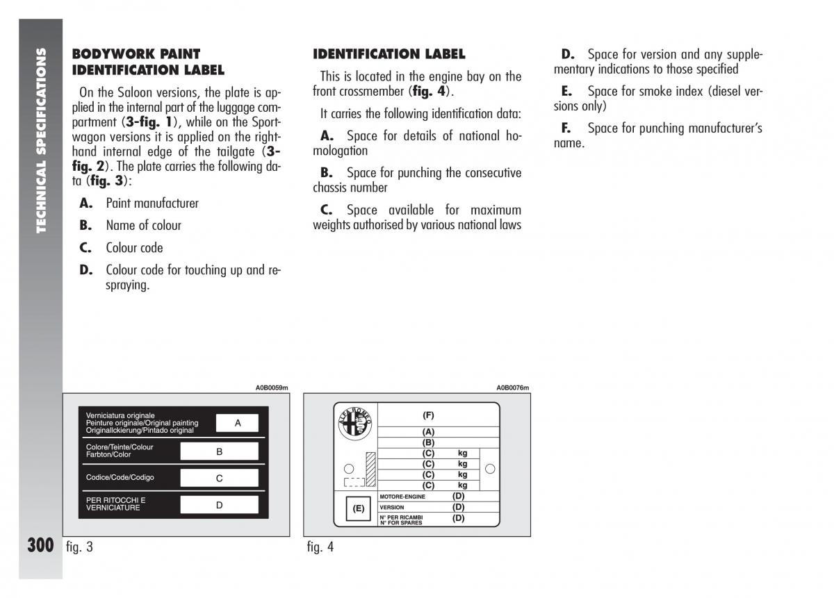 Alfa Romeo 156 owners manual / page 301