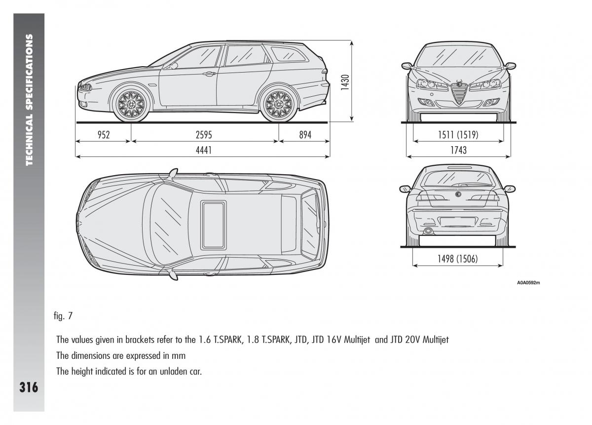 Alfa Romeo 156 owners manual / page 317