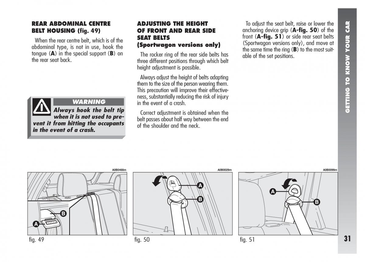 Alfa Romeo 156 owners manual / page 32