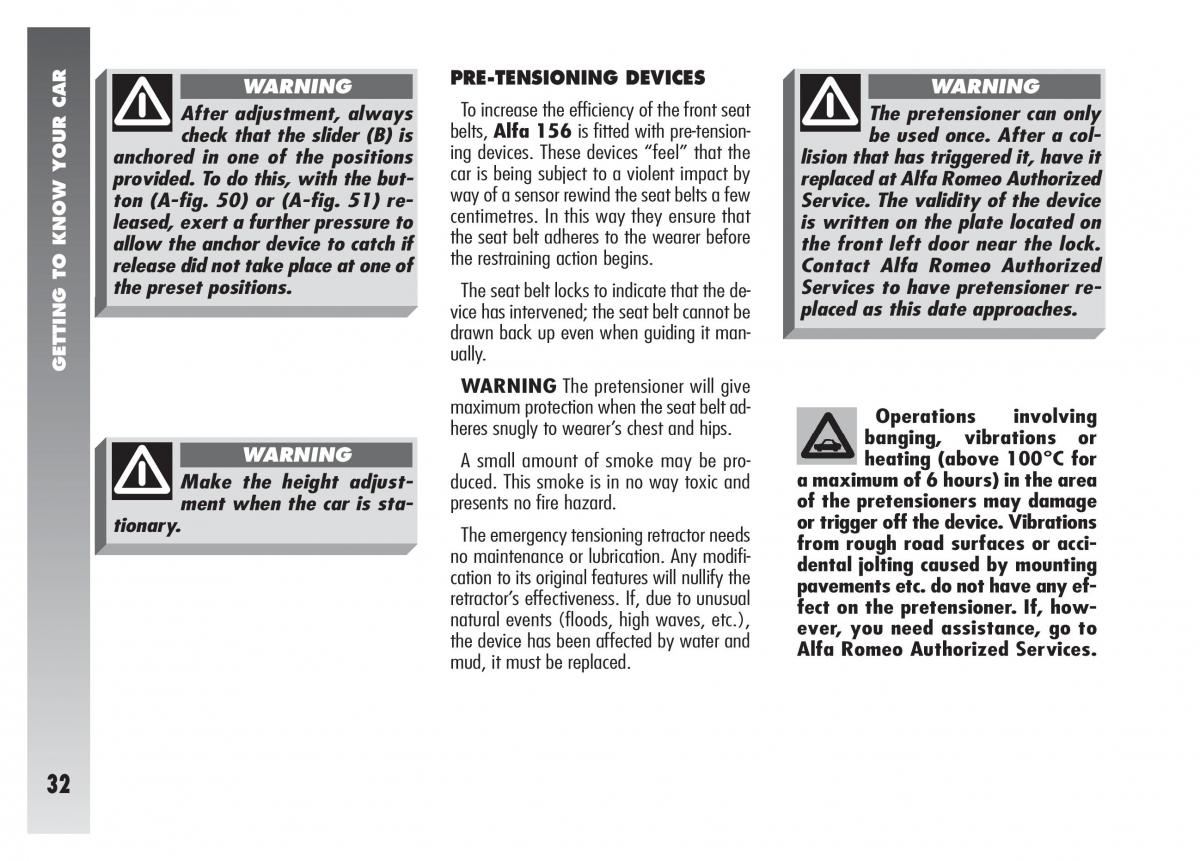 Alfa Romeo 156 owners manual / page 33