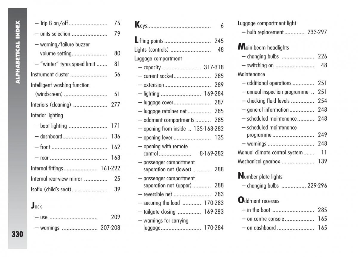 Alfa Romeo 156 owners manual / page 331