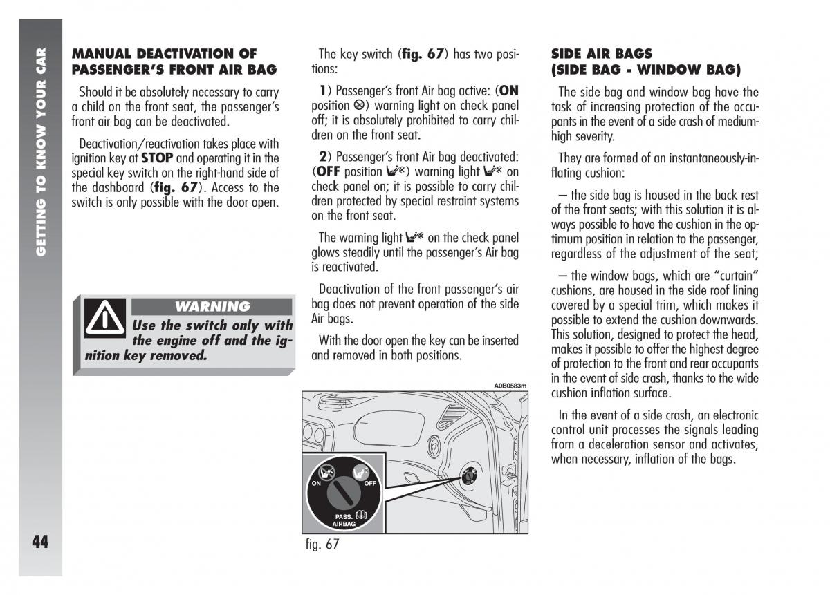 Alfa Romeo 156 owners manual / page 45