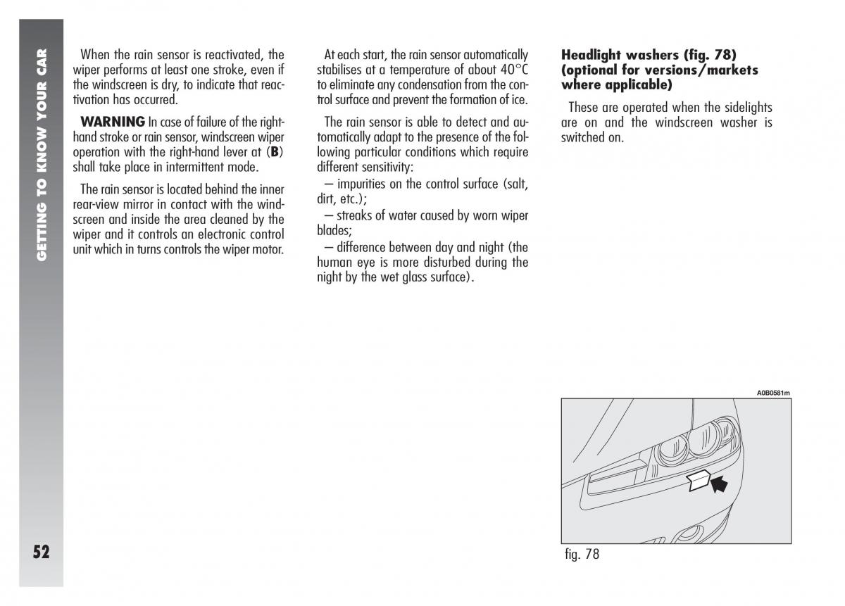 Alfa Romeo 156 owners manual / page 53