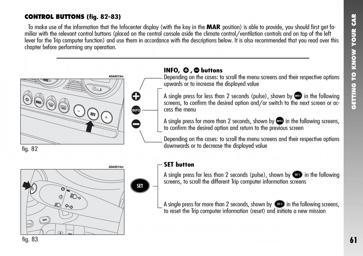 Alfa Romeo 156 GTA owners manual / page 62