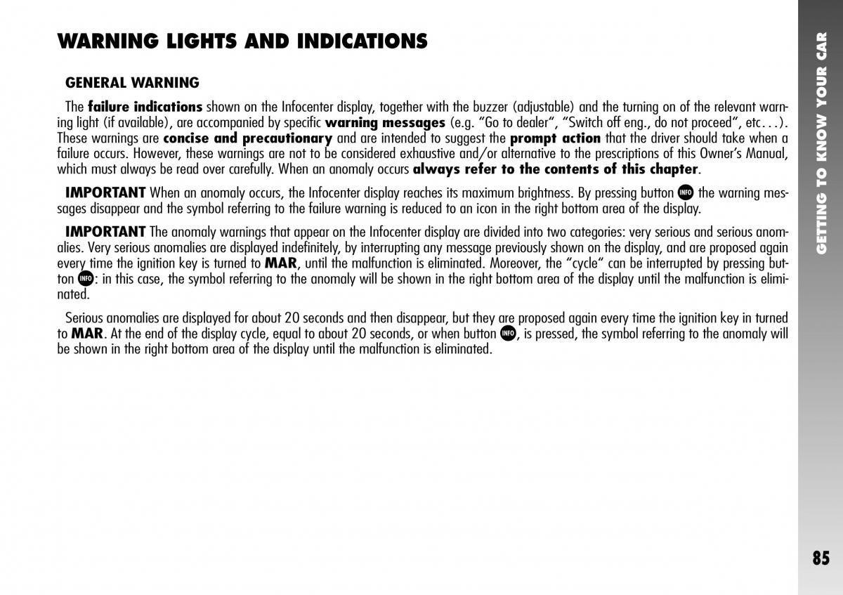 Alfa Romeo 156 GTA owners manual / page 86