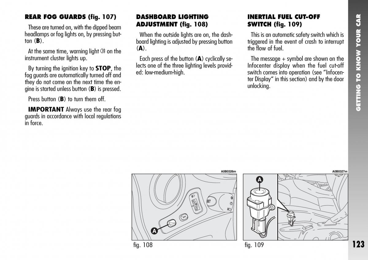 Alfa Romeo 156 GTA owners manual / page 124